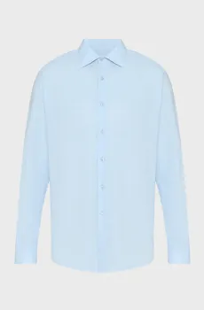 Мужская голубая льняная рубашка Голубой 41 Karl Lagerfeld 562616.605000;600