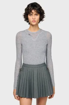 Женский серый шерстяной джемпер Серый S Sandro SFPPU02345_Grey