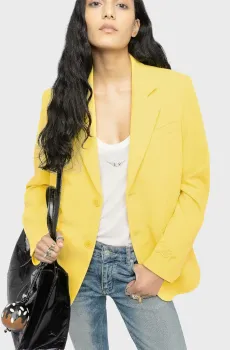 Женский желтый жакет Vanille Желтый 38 ZADIG&VOLTAIRE WWBL01968_BANANA