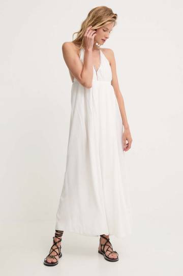 Платье Answear Lab цвет белый maxi расклешённая Платье Answear Lab цвет белый maxi расклешённая