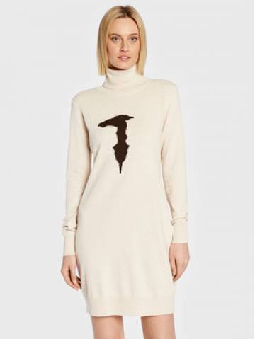 Trussardi Трикотажна сукня 56D00654 Бежевий Regular Fit Trussardi Трикотажна сукня 56D00654 Бежевий Regular Fit