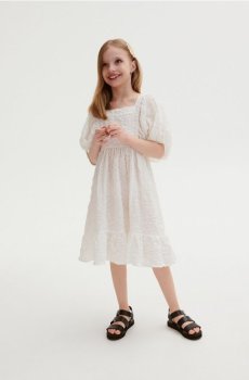 Reserved - Сукня з об’ємними рукавами - білий - 5249S-00X