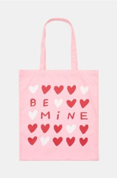 Текстильна shopper сумка з принтом сердець - рожевий