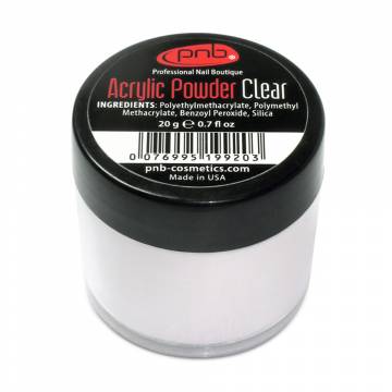 Акриловая пудра для ногтей PNB Acrylic Powder Clear прозрачная, 20 г Акриловая пудра для ногтей PNB Acrylic Powder Clear прозрачная, 20 г