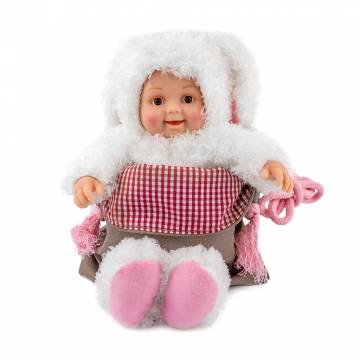 Кукла Anne Geddes Маленький Зайчонок, с сумкой и стикерами, от 3 лет, 23 см (21072)