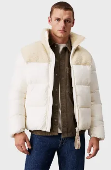 Мужская белая куртка SHERPA PUFFER JACKET Белый M Calvin Klein Jeans J30J326091