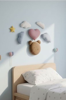 Мʼяка панель у формі хмари - блакитний