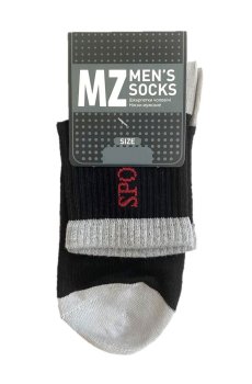 Носки мужские Modna Zona RT1321-133 средние, спортивные, черно-серые, размер 43-46