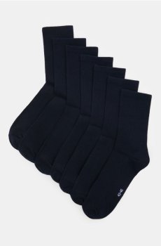 Довгі шкарпетки OEKO-TEX, набір з 7 пар - темно-синій