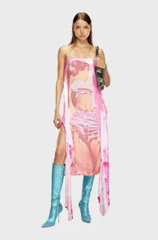 Женское розовое платье D-MALORY-LONG Розовый M Diesel A14054 0AJCL