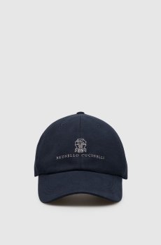 Синяя кепка с вышивкой логотипа