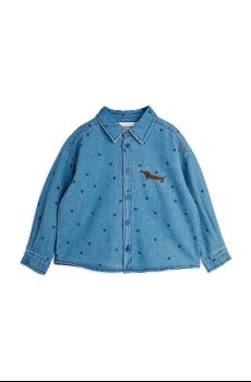 Детская джинсовая рубашка Mini Rodini denim dots
