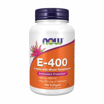 Комплекс витамина E со смешанными токоферолами + селен Now Foods Vitamin E-400 + Selenium 100 мкг, 100 гелевых капсулах Комплекс витамина E со смешанными токоферолами + селен Now Foods Vitamin E-400 + Selenium 100 мкг, 100 гелевых капсулах