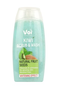 Скраб-гель для душа Voi Kiwi Scrub & Wash Natural Fruit Seeds Whitening Effect, 400 мл