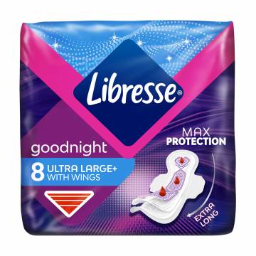 Прокладки гигиенические Libresse Ultra Goodnight Large ночные, 8 шт Прокладки гигиенические Libresse Ultra Goodnight Large ночные, 8 шт