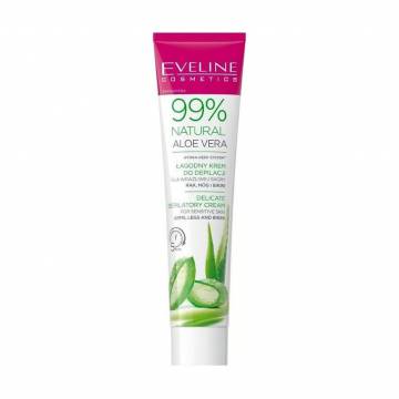 Крем для депиляции Eveline Cosmetics 99% Natural Aloe Vera для чувствительной кожи рук, ног и бикини, 125 мл Крем для депиляции Eveline Cosmetics 99% Natural Aloe Vera для чувствительной кожи рук, ног и бикини, 125 мл