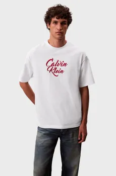 Мужская белая футболка CURSIVE Белый L Calvin Klein Jeans LV04RD801G