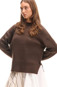 Cropp - Гладкий джемпер - коричневий