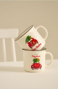 Горнятка з різдвяним мотивом – набір з 2 штук - різнобарвний