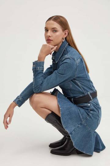 Джинсовое платье Karl Lagerfeld Jeans mini прямая 245J1302 Джинсовое платье Karl Lagerfeld Jeans mini прямая 245J1302