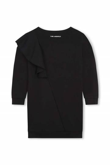 Детское платье Karl Lagerfeld цвет чёрный mini прямое Z30181 Детское платье Karl Lagerfeld цвет чёрный mini прямое Z30181