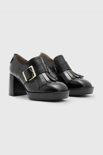 Кожаные туфли AllSaints Zia цвет чёрный каблук кирпичик WF550Z Кожаные туфли AllSaints Zia цвет чёрный каблук кирпичик WF550Z