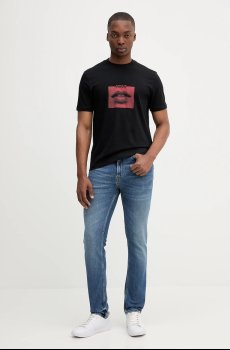 Хлопковая футболка HUGO Deterni