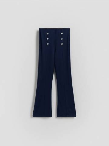 Reserved - Штани кльош - темно-синій - 968FF-59X Reserved - Штани кльош - темно-синій - 968FF-59X