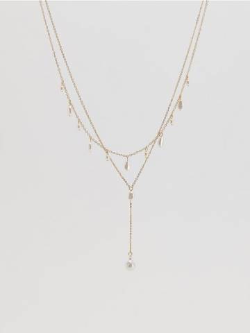 Reserved - Набір намист з підвісками - білий - 392FD-00X