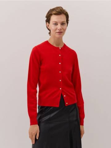 Reserved - Вовняний кардиган - червоний - 745GL-33X