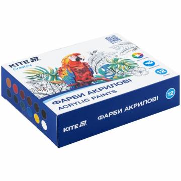 Фарби акрилові Kite Creative 12 кольорів (K-275) Фарби акрилові Kite Creative 12 кольорів (K-275)