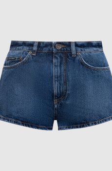 Синие джинсовые шорты с патчем логотипа