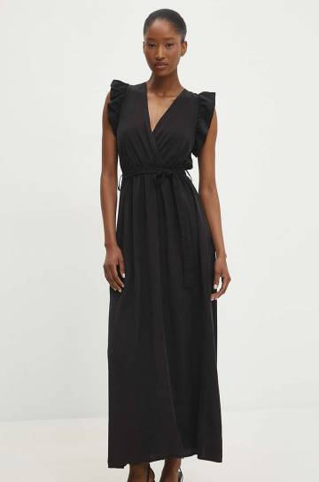 Платье Answear.LAB цвет чёрный maxi расклешённая