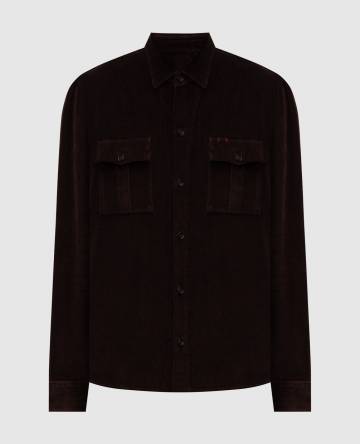 Коричневая вельветовая рубашка