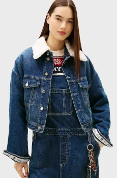 Женская синяя джинсовая куртка TOMMY GIRL TRUCKER Синий S Tommy Jeans DW0DW22485