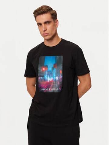 Armani Exchange Футболка XM000058 AF10356 UC001 Чорний Regular Fit Armani Exchange Футболка XM000058 AF10356 UC001 Чорний Regular Fit
