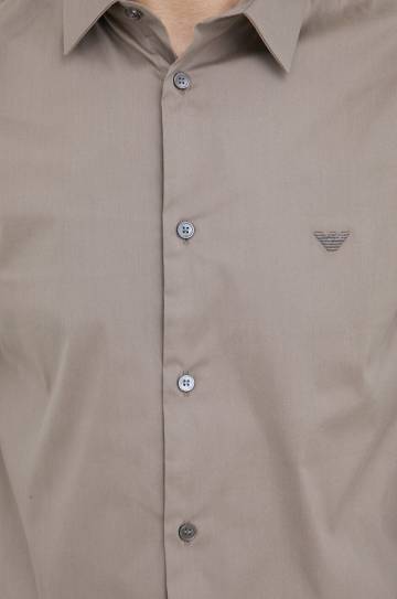 Рубашка Emporio Armani мужская цвет чёрный regular классический воротник Рубашка Emporio Armani мужская цвет чёрный regular классический воротник