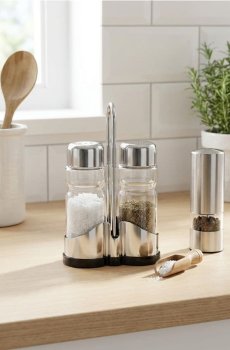 Набір сільнички та перечниці - срібний