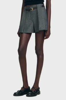 Женские серые шорты Серый 36 Sandro SFPSH00509_Light Grey