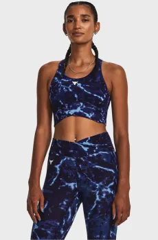Женский темно-синий топ с узором Pjt Rck LG Crssover Top Pt Синий M Under Armour 1380858-410