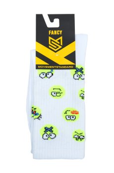 Носки унисекс MovementStandard Fancy M0303S Smile высокие, 17 белые, размер 42-45