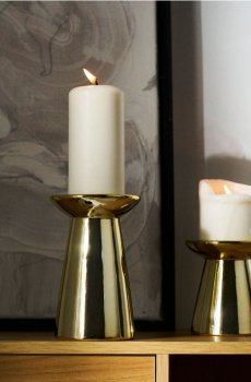 Декоративний керамічний свічник - золотий