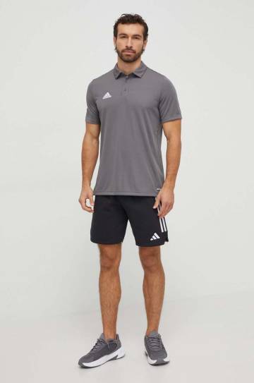Поло для тренировок adidas Performance Entrada 22 цвет серый однотонное Поло для тренировок adidas Performance Entrada 22 цвет серый однотонное