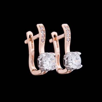 Золотые серьги с фианитами с04130 Золотые серьги с фианитами с04130