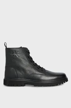 Мужские черные кожаные ботинки EVA MID LACEUP BOOT LTH Черный 43 Calvin Klein YM0YM00751