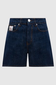 Синие джинсовые шорты с патчем логотипа