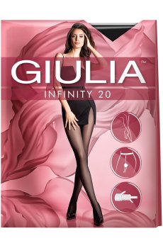 Колготки женские Giulia Infinity классические, без шортиков, 20 DEN, Nero, размер 5