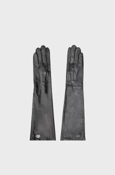 Женские черные кожаные перчатки AUTOGRAPH LONG EVE Черный M Karl Lagerfeld A1W33102
