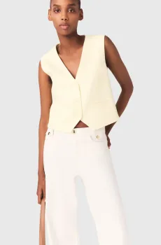 Женский желтый жилет Желтый 34 MAJE MFPTO01284_Pale Yellow