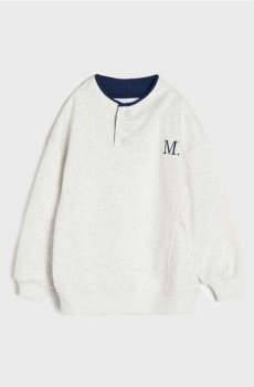 Кофта з круглим вирізом і ґудзиками біля горловини - сірий